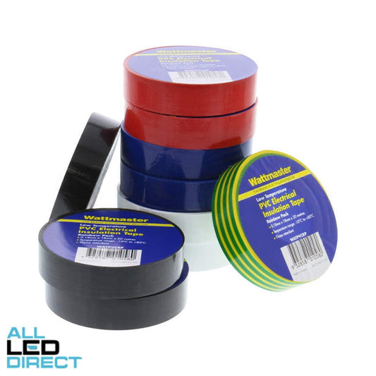 Wattmaster 18mm x 20 Metres Insulation Tape Rainbow Pack of 10