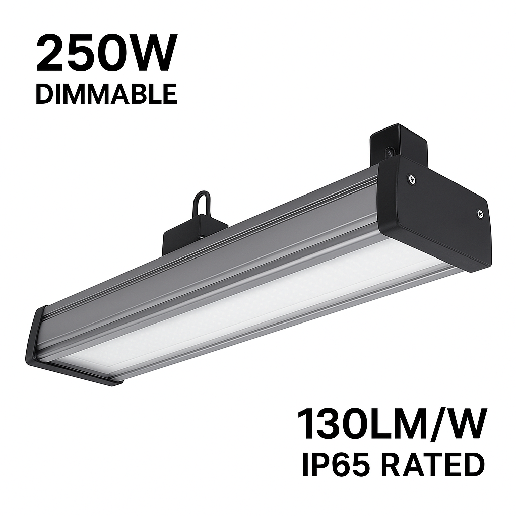 250W Linear High Bay LED Light – Dimmable | 130LM/W | IP65 Rated