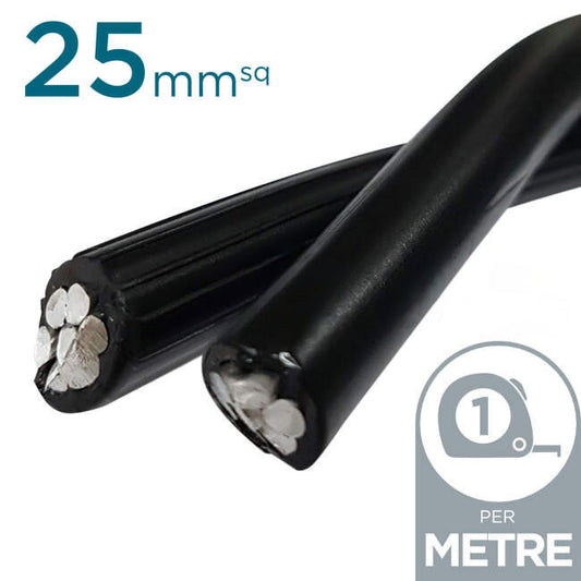 25mm 2 Core Aluminium Aerial Bundle Cable Per Metre