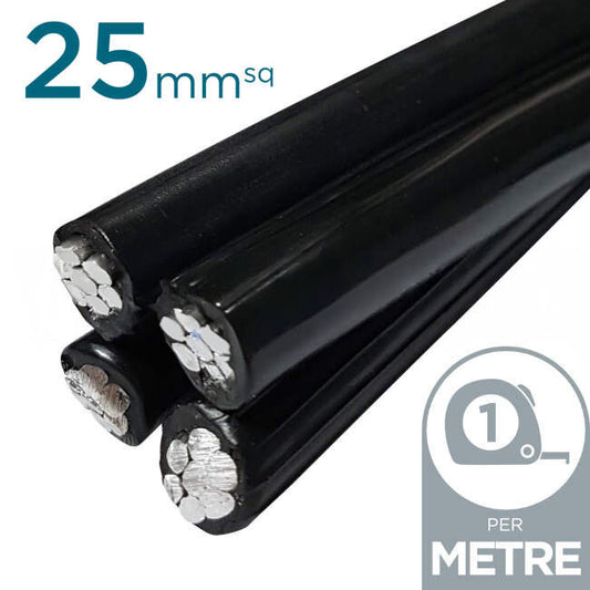 25mm 4 Core Aluminium Aerial Bundle Cable Per Metre