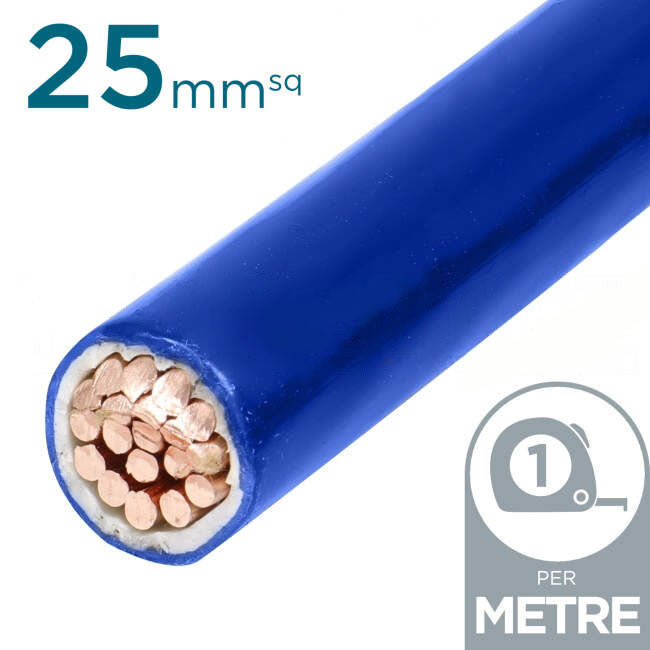 25mm Building Wire Cable Blue Per Metre