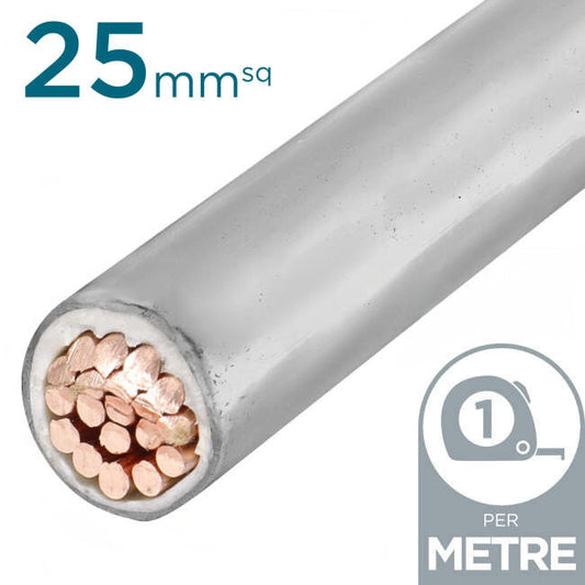 25mm Building Wire Cable White Per Metre