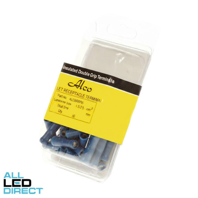 Wattmaster 1.5mm To 2.5mm Female Bullet Terminal Blue Pack of 50