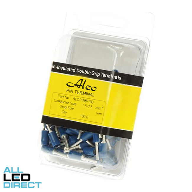 Wattmaster 1.5mm To 2.5mm Insulated Pin Crimp Terminal Blue Pack of 100