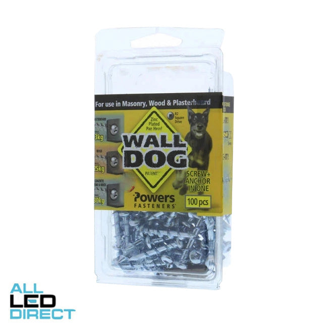 Powers 32mm Pan Head Wall Dog Square Drive  Pack Of 100