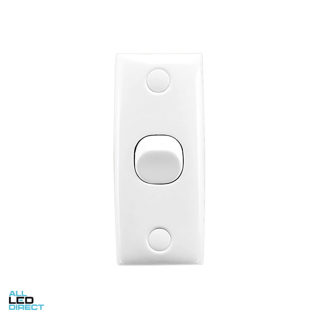 Clipsal 10 Amp 1 Gang STANDARD Vertical Internal Rocker Architrave Switch White ALL LED Direct