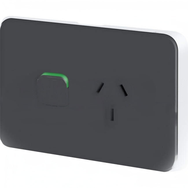 Clipsal 10 Amp ICONIC Single Internal Powerpoint Cover Plate Anthracite