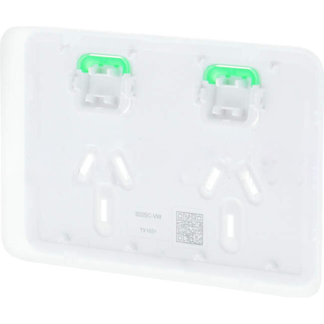 Clipsal 10 Amp ICONIC Double Internal Powerpoint Cover Plate Vivid White