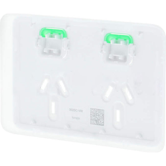 Clipsal 10 Amp ICONIC Double Internal Powerpoint Cover Plate Vivid White