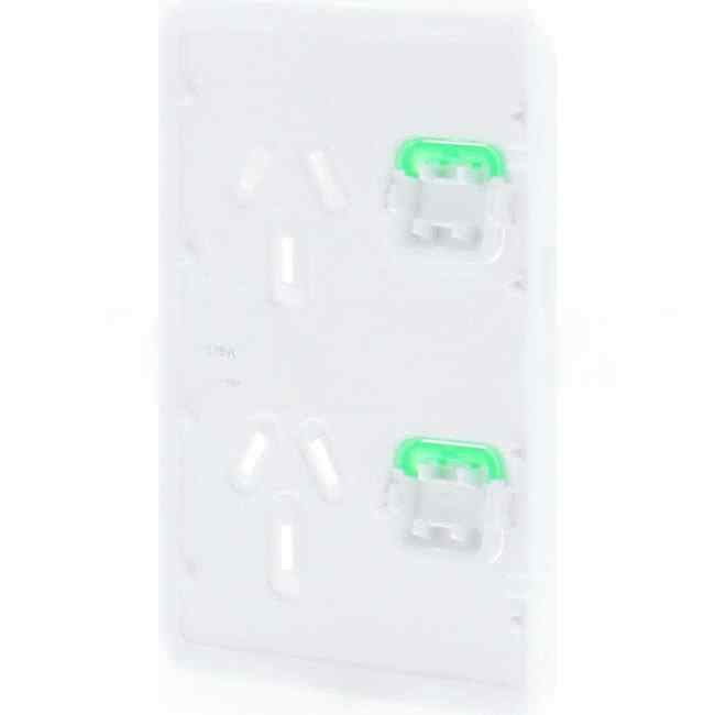 Clipsal 10 Amp ICONIC Double Vertical Internal Powerpoint Cover Plate Vivid White - Default Title (3025VCVW)