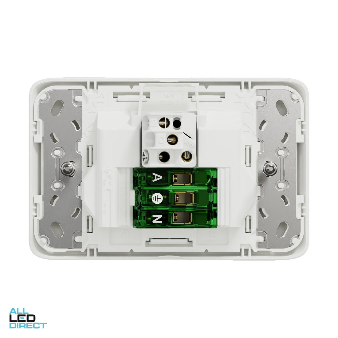 Clipsal 10 Amp ICONIC Double Internal Powerpoint with Extra Switch Extra Vivid White ALL LED Direct