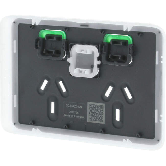 Clipsal 10 Amp ICONIC Double Internal Powerpoint Cover Plate With Removable Extra Switch Anthracite