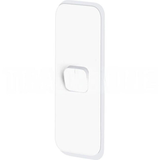 Clipsal 1 Gang ICONIC Vertical Internal Rocker Architrave Switch Cover Plate Vivid White