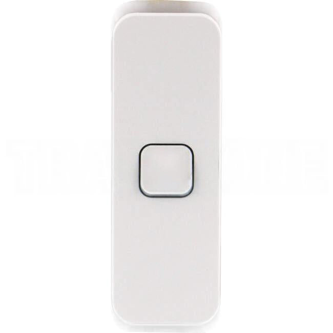 Clipsal 10 Amp 1 Gang ICONIC Vertical Internal Rocker Architrave Switch With LED Indicator Vivid White