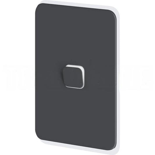 Clipsal 1 Gang ICONIC Vertical Internal Rocker Switch Cover Plate Anthracite