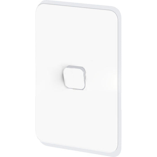 Clipsal 1 Gang ICONIC Vertical Internal Rocker Switch Cover Plate Vivid White