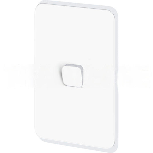 Clipsal 10 Amp 1 Gang ICONIC Vertical Internal Rocker Switch Vivid White