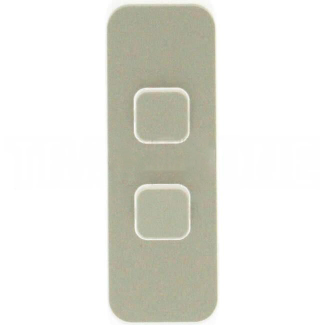 Clipsal 2 Gang ICONIC Vertical Internal Rocker Switch Architrave Cover Plate Cool Grey