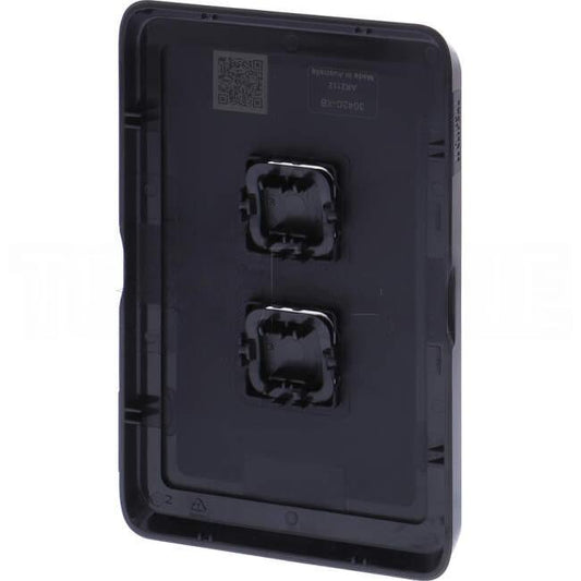 Clipsal 2 Gang ICONIC Vertical Internal Rocker Switch Cover Plate Black