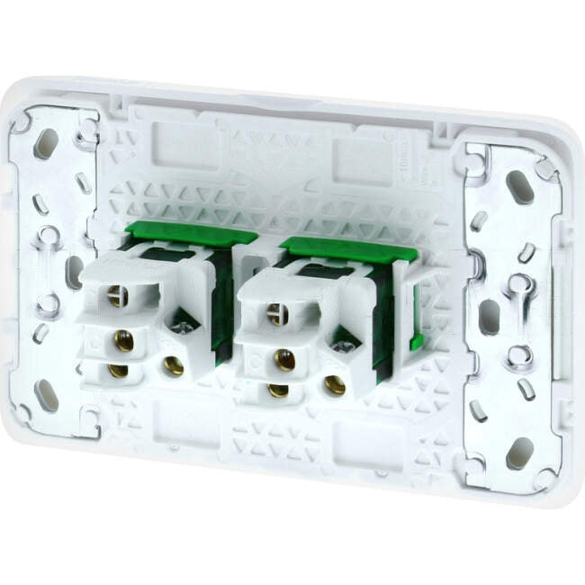 Clipsal 10 Amp 2 Gang ICONIC Horizontal Internal Rocker Switch Vivid White