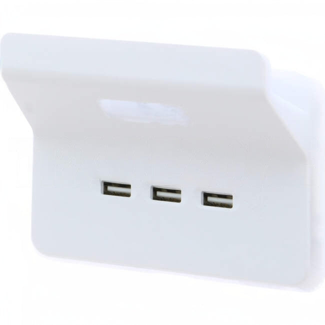 Clipsal 2.1 Amp ICONIC Triple USB Charging Station With Shelf Vivid White