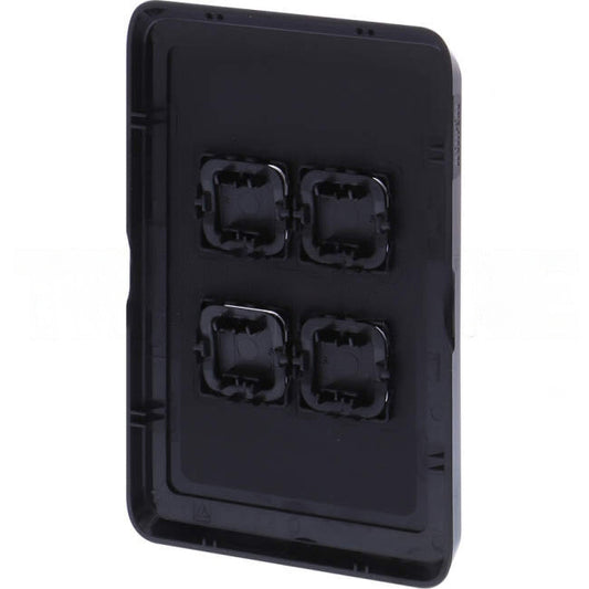 Clipsal 4 Gang ICONIC Vertical Internal Rocker Switch Cover Plate Black