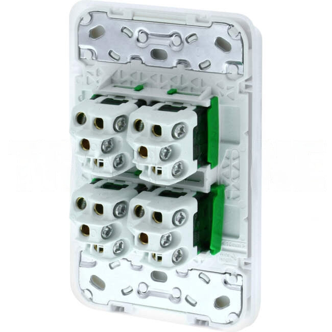 Clipsal 10 Amp 4 Gang ICONIC Vertical Internal Rocker Switch Vivid White