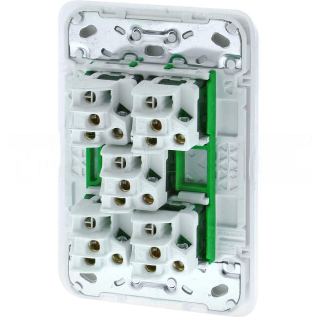 Clipsal 10 Amp 5 Gang ICONIC Vertical Internal Rocker Switch Vivid White