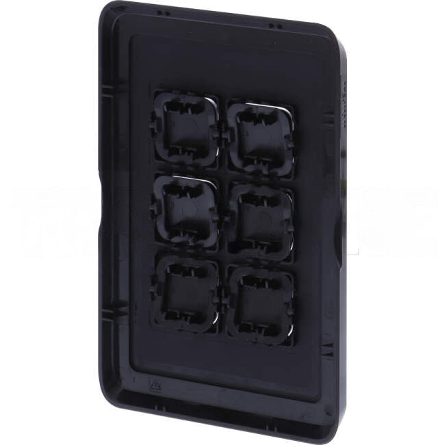 Clipsal 6 Gang ICONIC Vertical Internal Rocker Switch Cover Plate Black