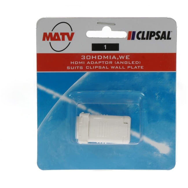 Clipsal 30 Series Angled HDMI Adaptor Mech White