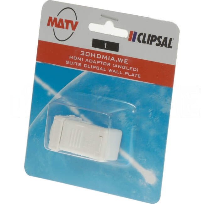 Clipsal 30 Series Angled HDMI Adaptor Mech White