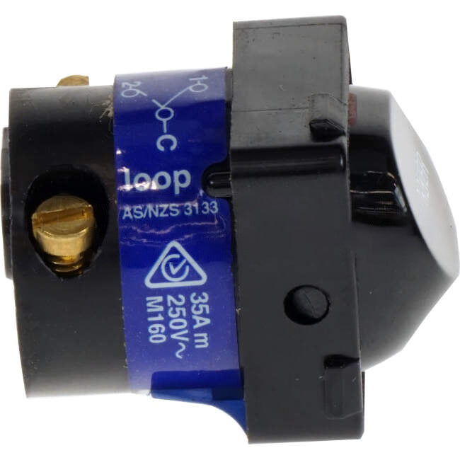 Clipsal 35 Amp 30 SERIES 2 Way Rocker Switch Mech Black Engraved With 'COOKER'