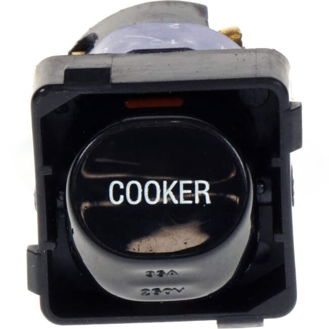 Clipsal 35 Amp 30 SERIES 2 Way Rocker Switch Mech Black Engraved With 'COOKER'