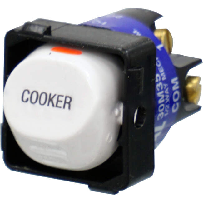 Clipsal 35 Amp 30 SERIES 2 Way Rocker Switch Mech White Engraved With 'COOKER'