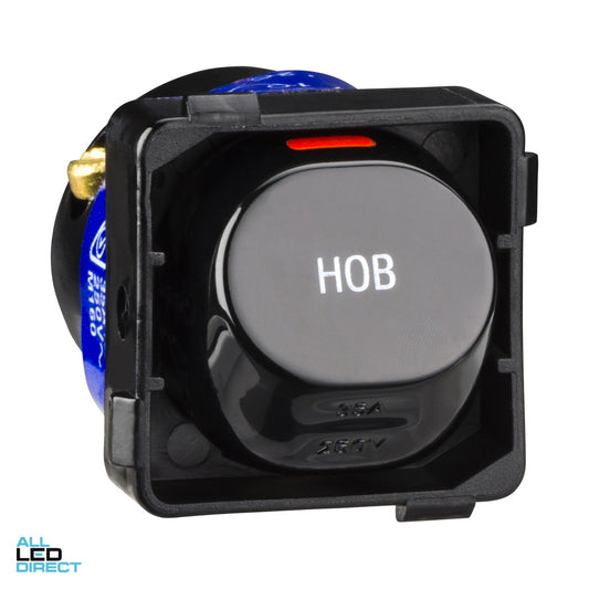 Clipsal 35 Amp 30 SERIES 2 Way Rocker Switch Mech Black Engraved With 'HOB' ALL LED Direct