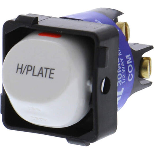 Clipsal 35 Amp 30 SERIES Rocker Switch Mech White Engraved With 'HOTPLATE'