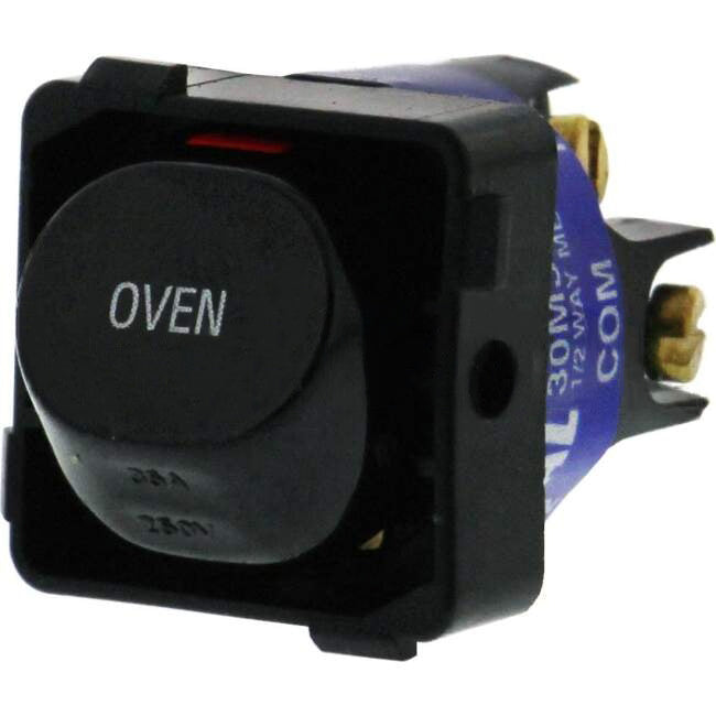 Clipsal 35 Amp 30 SERIES Rocker Switch Mech Black Engraved With 'OVEN'