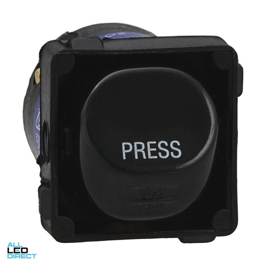 Clipsal 10 Amp 30 SERIES Rocker Bell Press Switch Mech Black Engraved With 'PRESS' ALL LED Direct