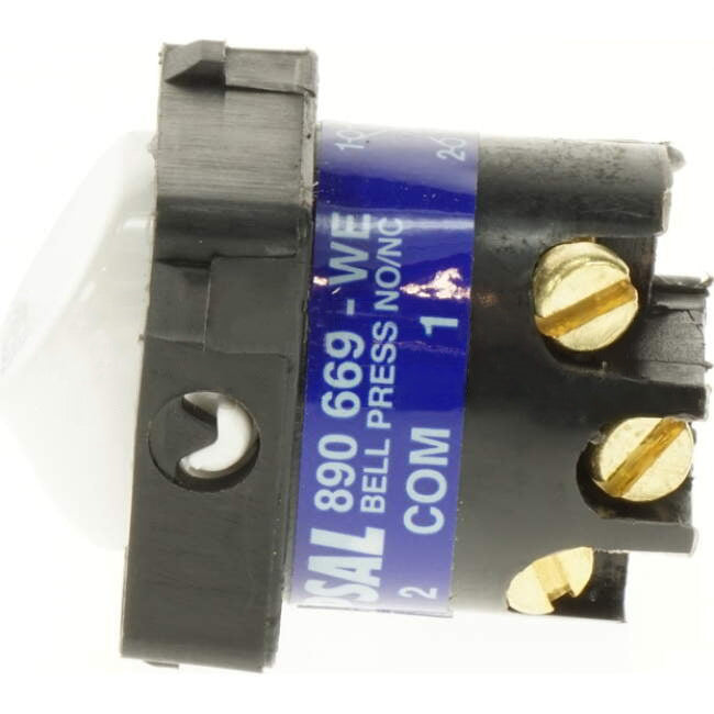 Clipsal 10 Amp 30 SERIES Spring Return Bell Press Switch Mech White Engraved With 'PRESS'