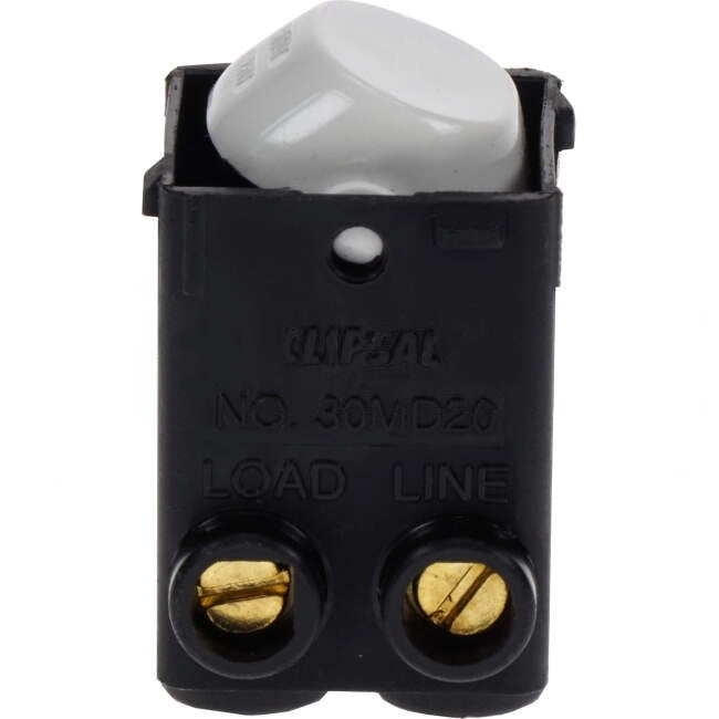 Clipsal 20 Amp 30 SERIES 2 Pole Rocker Switch Mech White