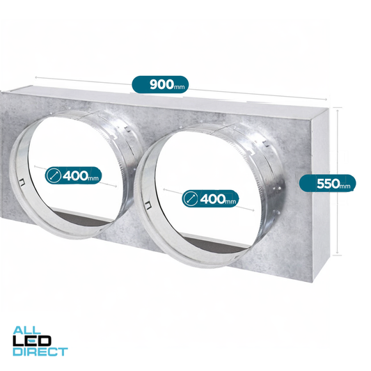 Powerwave Air 900mm x 400mm Return Air Insulated Box with 2 x 400mm Spigot