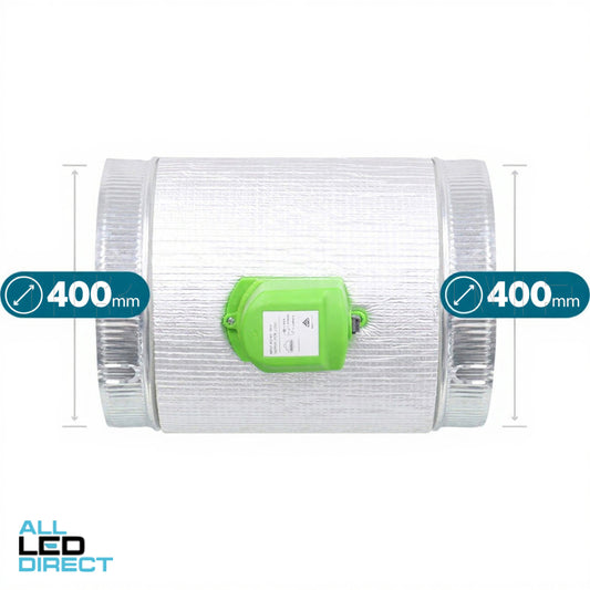 Powerwave Air 400mm Metal Zone Damper Fitted With 24VAC DODC RJ12 Actuator & 10 Metre Cable