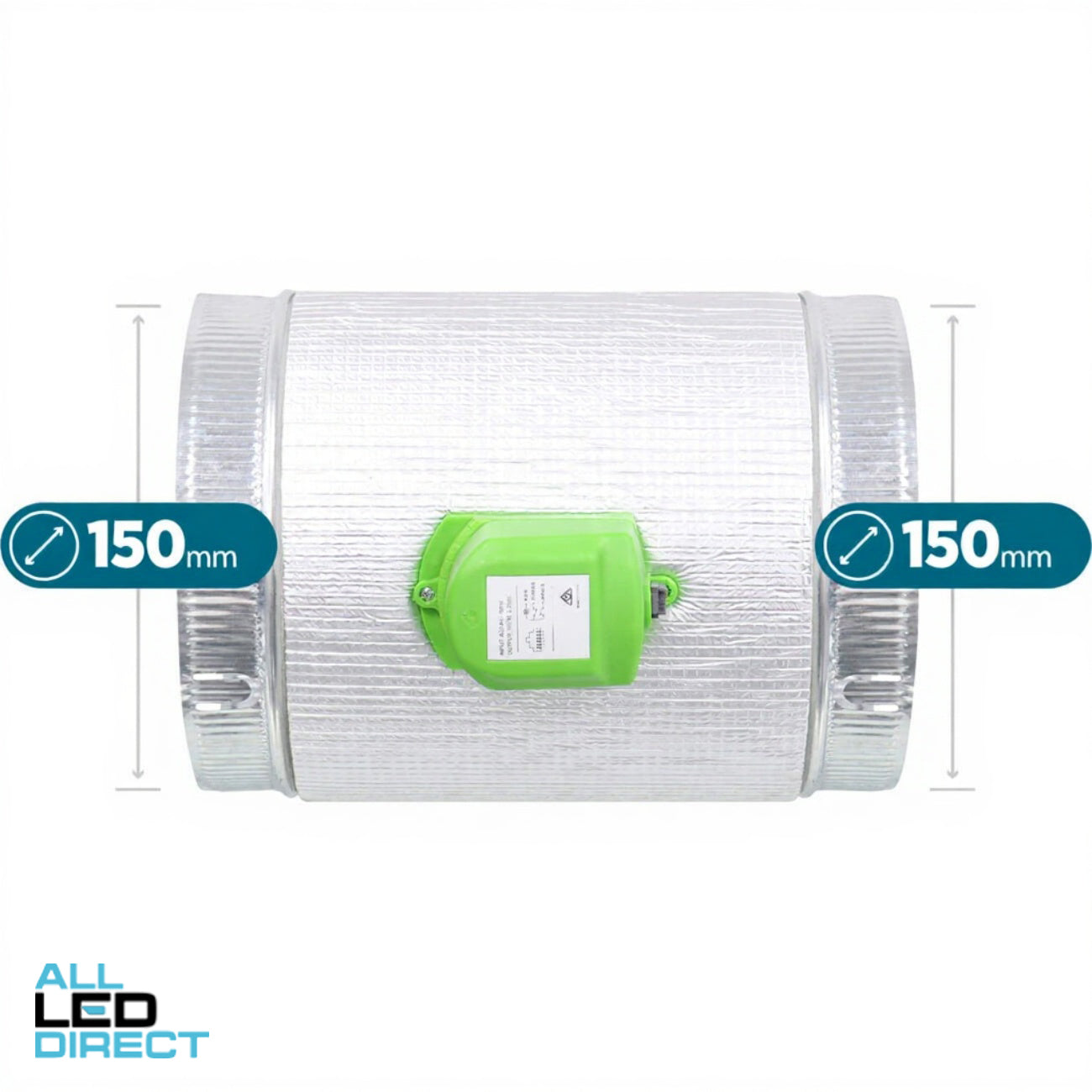 Powerwave Air 150mm Metal Zone Damper Fitted With 24VAC DODC RJ12 Actuator & 10 Metre Cable