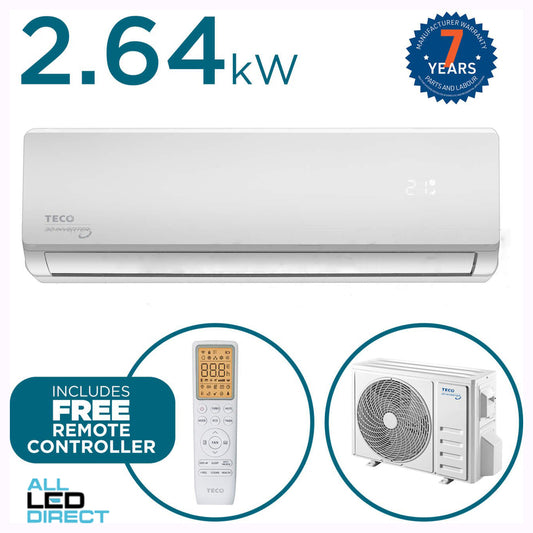 TECO 2.64kW Cool 4.05kW Heat Inverter Hi-Wall Indoor/Outdoor Air Conditioning Unit - WIFI Enabled