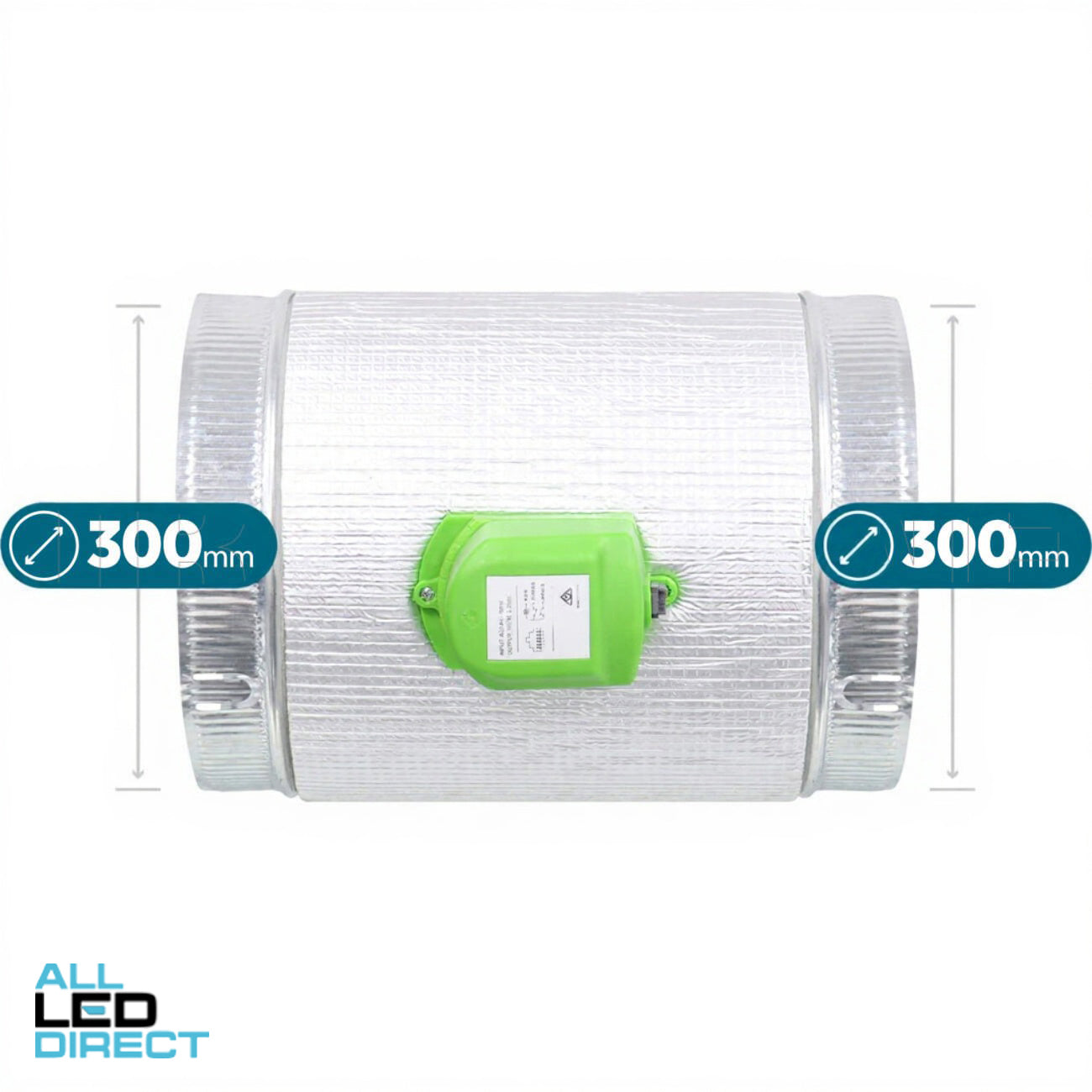 Powerwave Air 300mm Metal Zone Damper Fitted With 24VAC DODC RJ12 Actuator & 10 Metre Cable