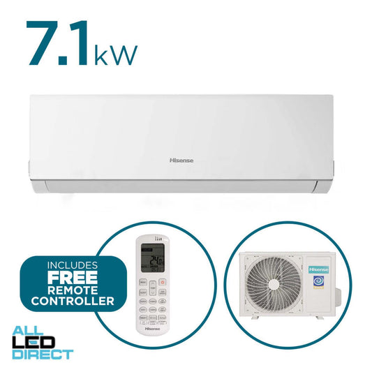 Hisense 7.1kW Cool 7.2kW Heat Reverse Cycle Indoor/Outdoor EROS Air Conditioning Unit - WIFI Enabled