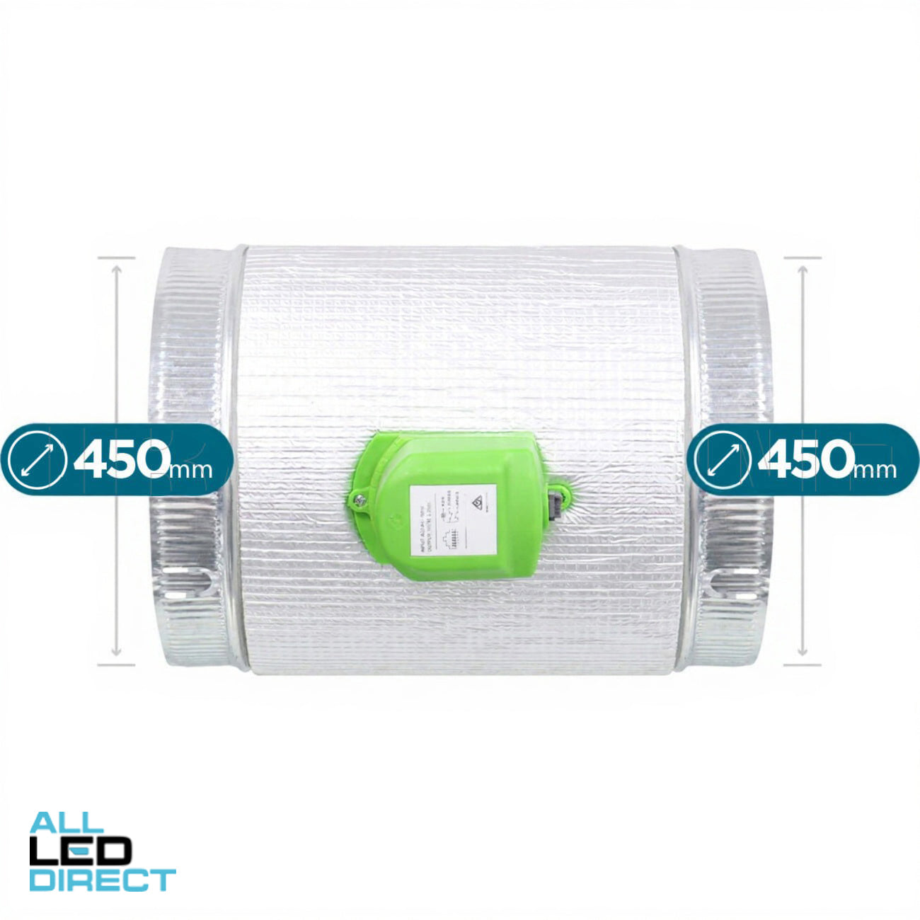 Powerwave Air 450mm Metal Zone Damper Fitted With 24VAC DODC RJ12 Actuator & 10 Metre Cable