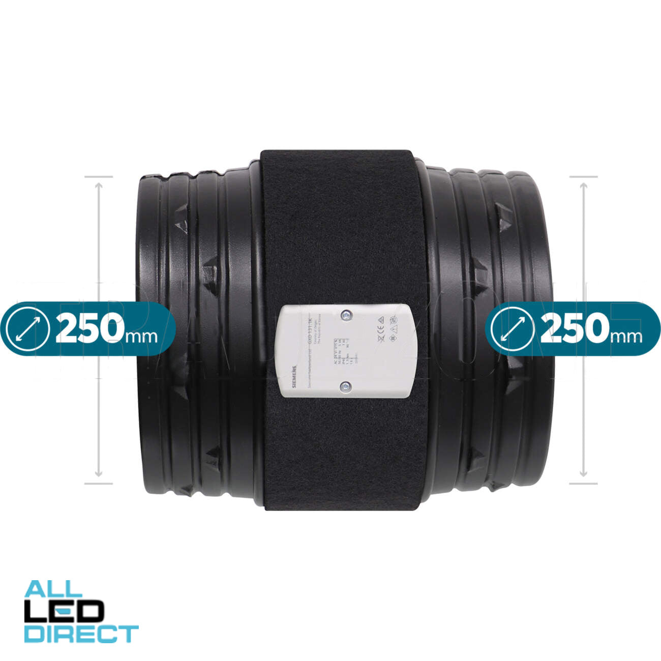 Westaflex 250mm Poly Zone Damper Fitted With Siemens 24VAC RJ-12 Actuator & 10 Metre Cable