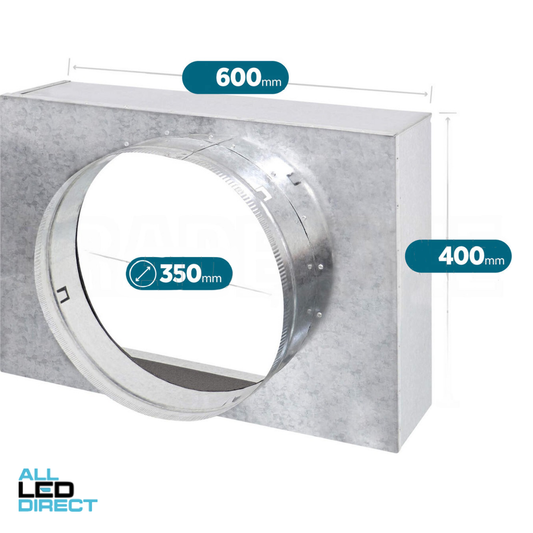 Powerwave Air 600mm x 400mm Return Air Insulated Box with 1 x 350mm Spigot