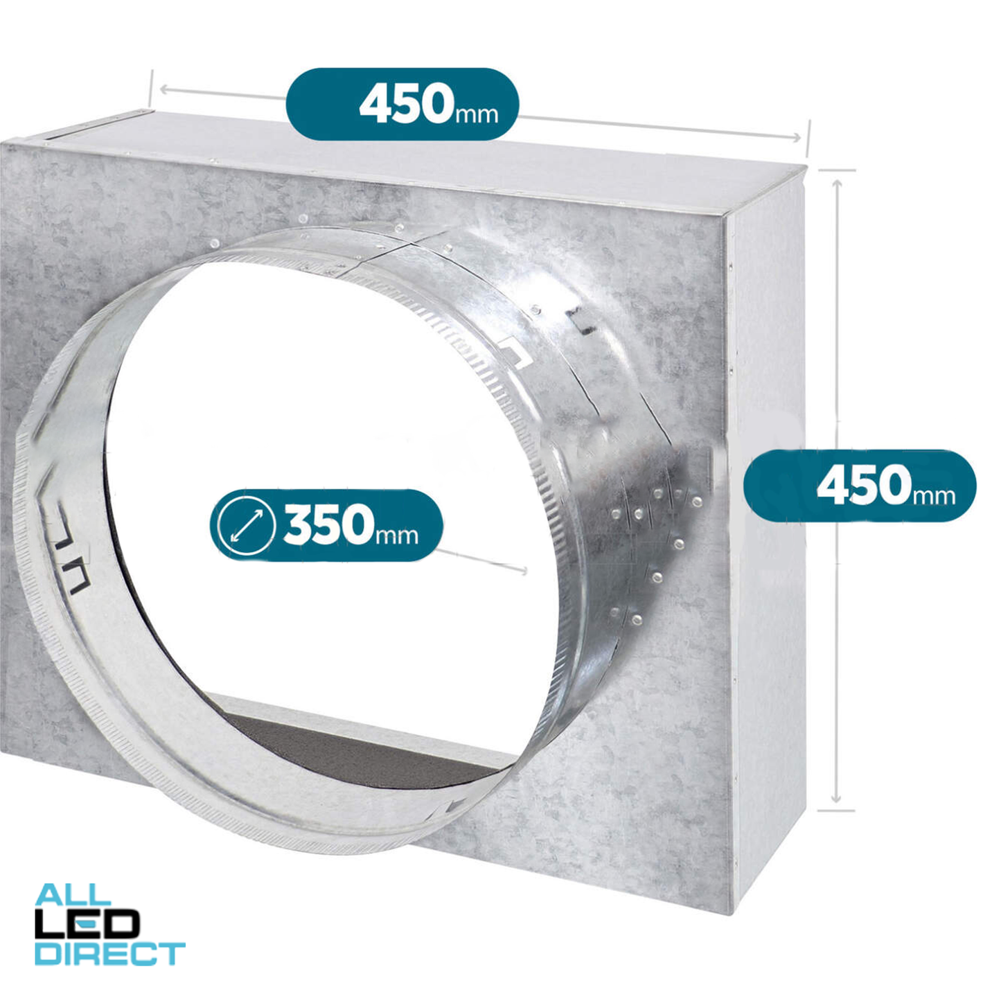 Powerwave Air 450mm x 450mm Return Air Insulated Box with 1 x 350mm Spigot